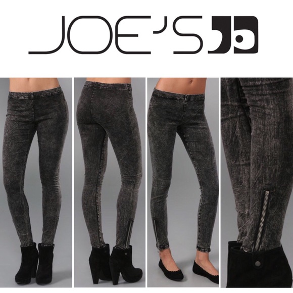 🆕👖 Zip Ankle Denim Skinny Leggings GRAY Jegging - Picture 2 of 7